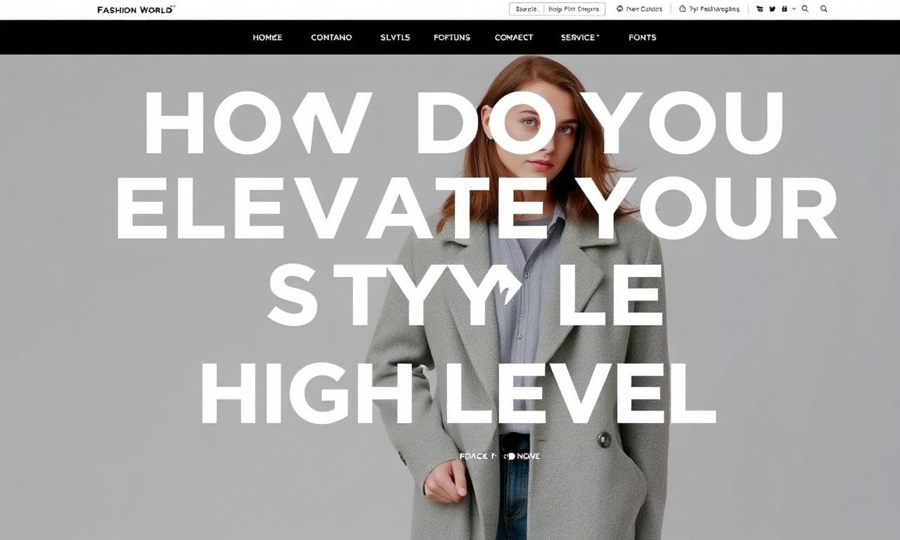 Moda Dünyası: Stilinizi Nasıl Yüksek Bir Seviyeye Taşıyorsunuz?